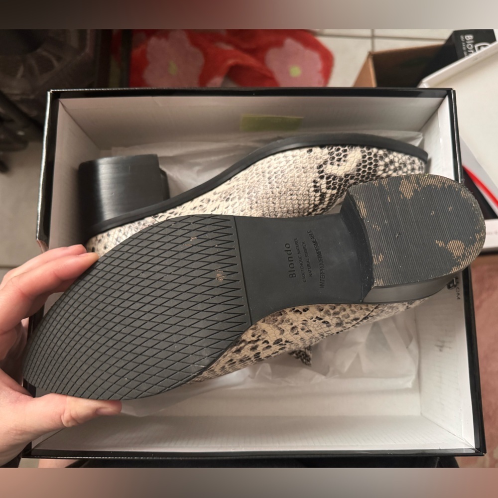 Blondo Snakeskin Ankle Booties - Black and Cream - Picture 4 of 5